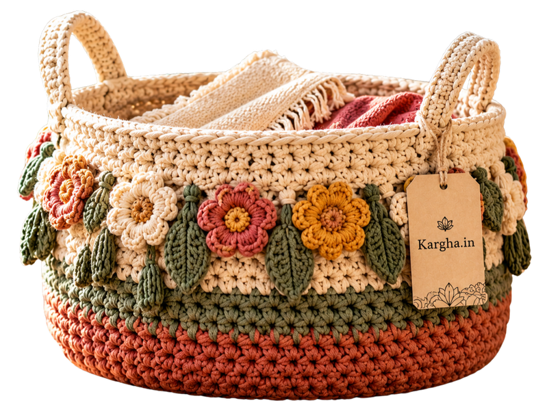Handmade crochet baskets
